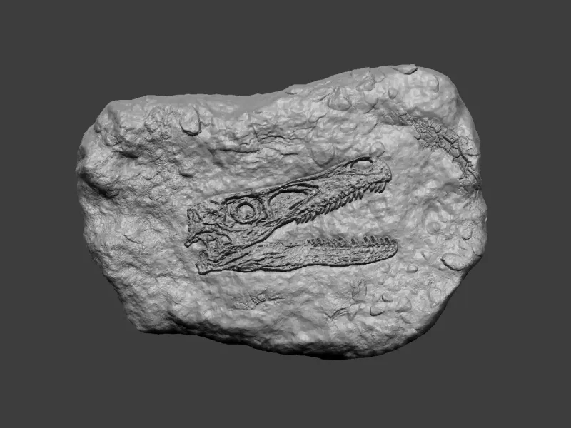Velociraptor YüzüMineral Fosil - Gerçekçi Yazdırılabilir Reçine