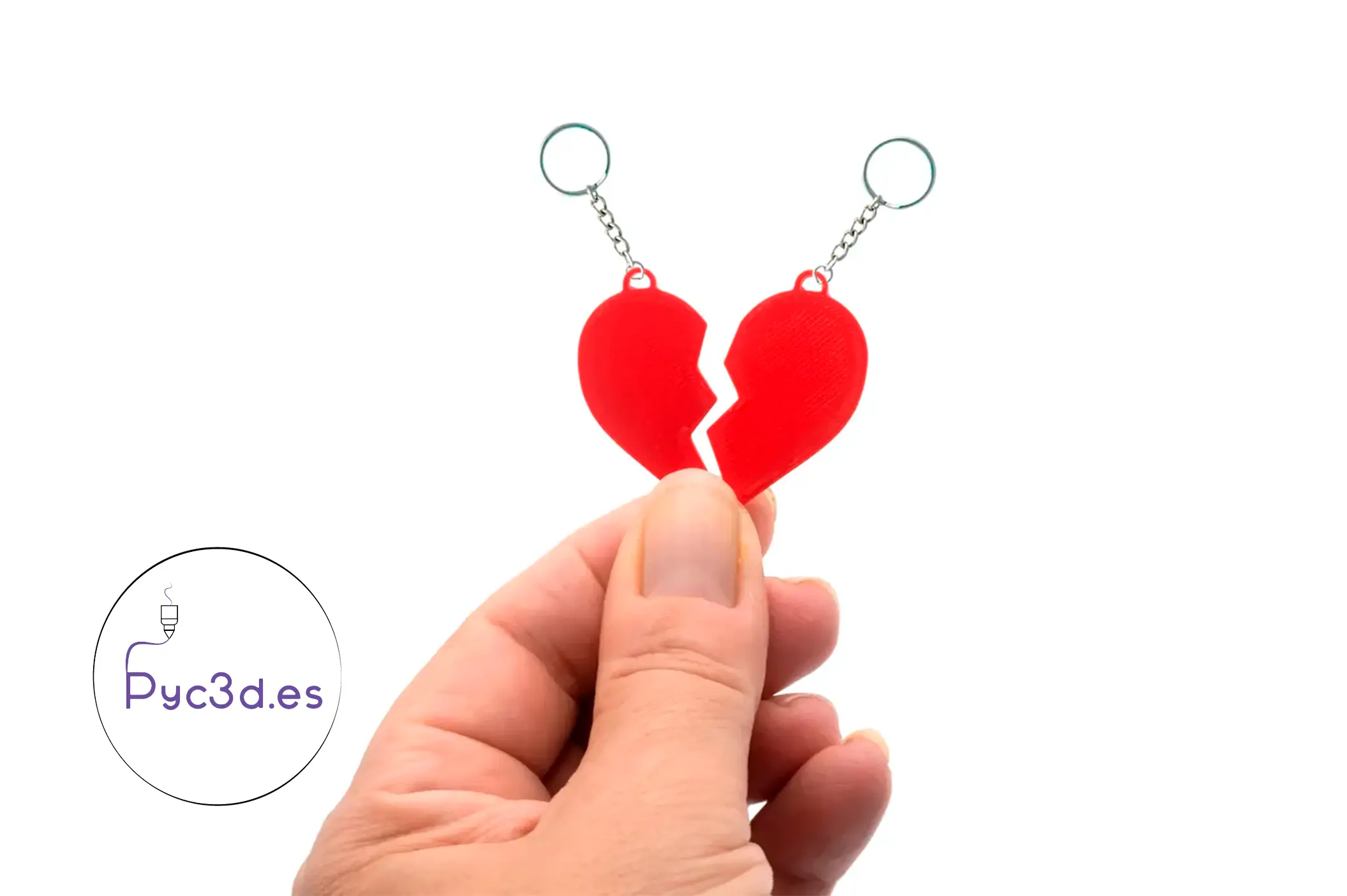 PORTACHIAVI CON CIONDOLO A FORMA DI CUORE SPEZZATO