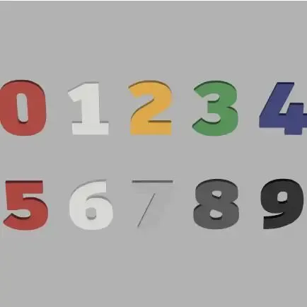 Large Numbers 0 Through 9
