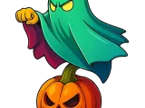 Anime Ghost on pumpkin-2