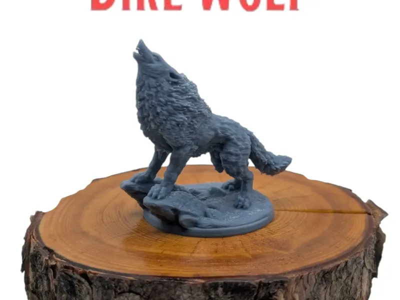 DnD TTRPG Dire Wolf Miniature