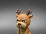 Grumpy Reindeer Figurine – Cute Angry Expression 3D-1