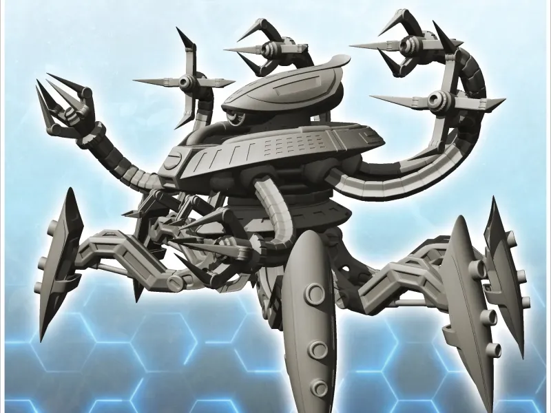 Rhistus combat robot (4) - miniatures warhammer mini RPG sce