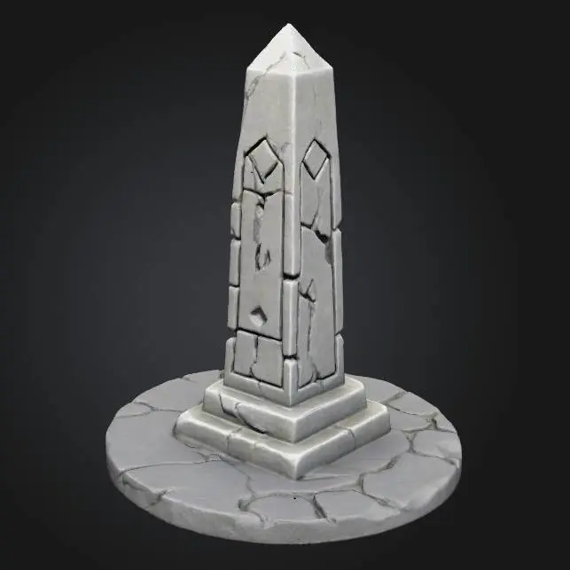 Stone Obelisk Monument D&D tabletop terrain miniature