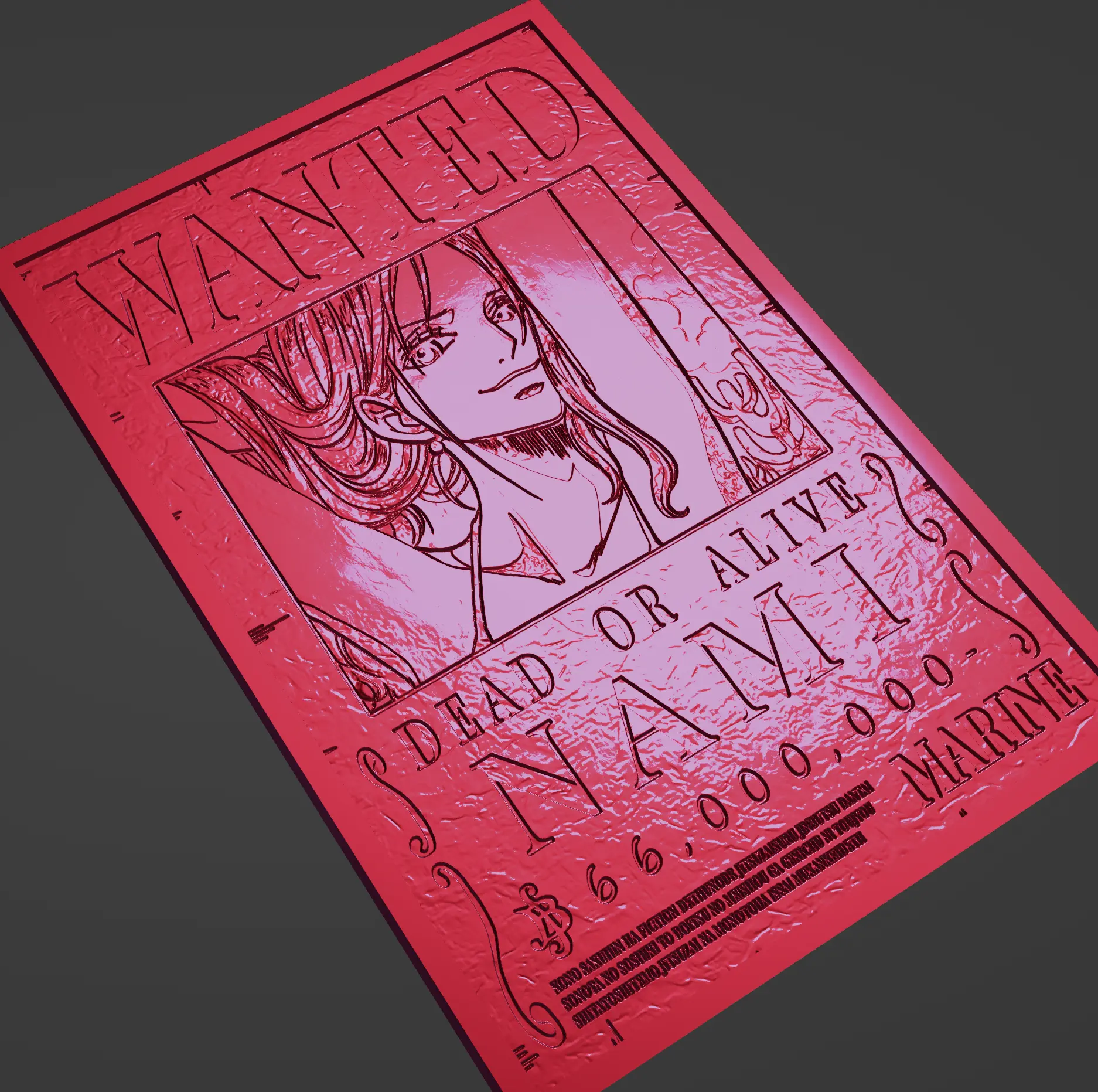 cartel de se busca a nami - one piece