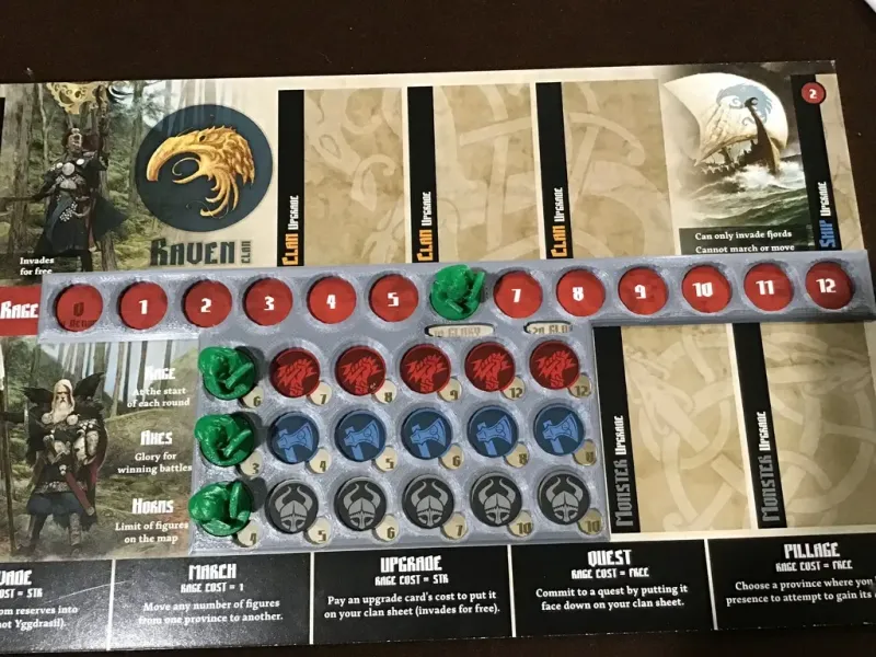 Blood Rage Bordspel Spelersmat Overlay