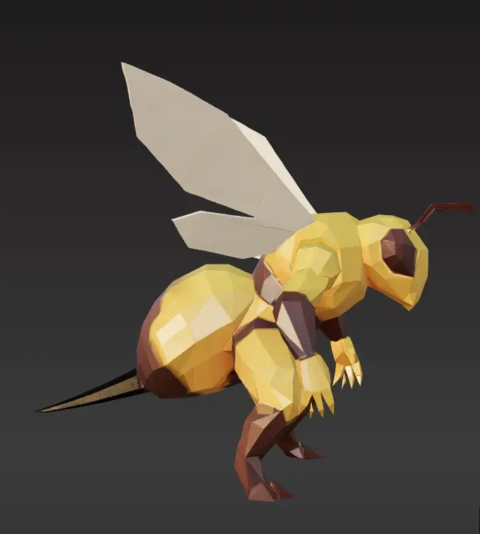 🐝 HexaSting Brute – Low Poly Wasp Warrior