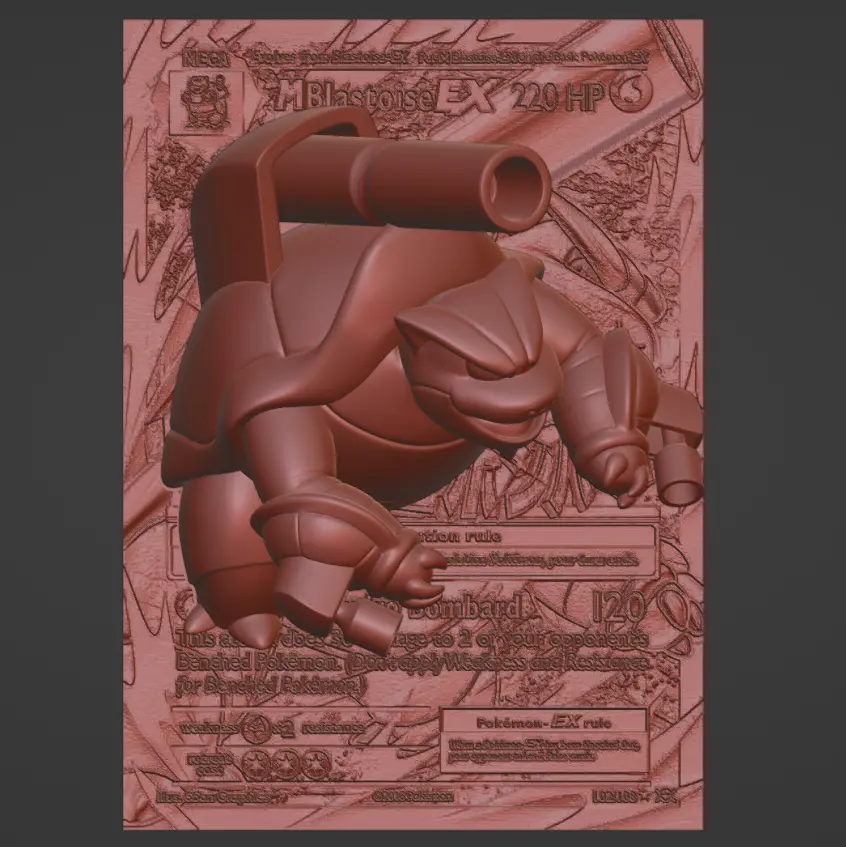 MEGA BLASTOISE EX 3D / 4D CARD - CUSTOM 3D PRINTING FILE 