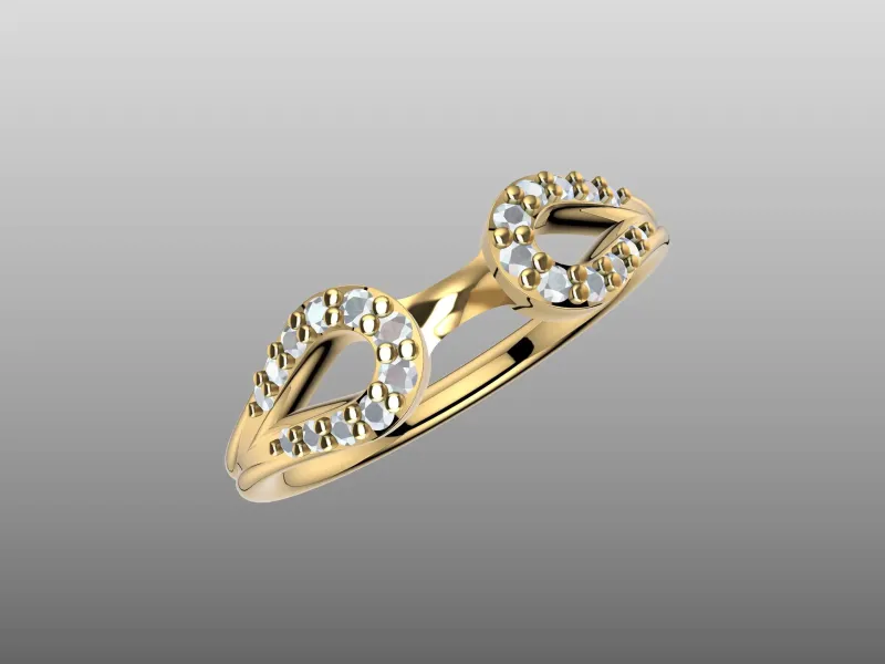 Twin Shank Ring Diamond Setting