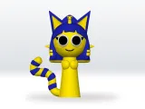 Sprunki OC Ankha STL file 3D Model Fanart-1