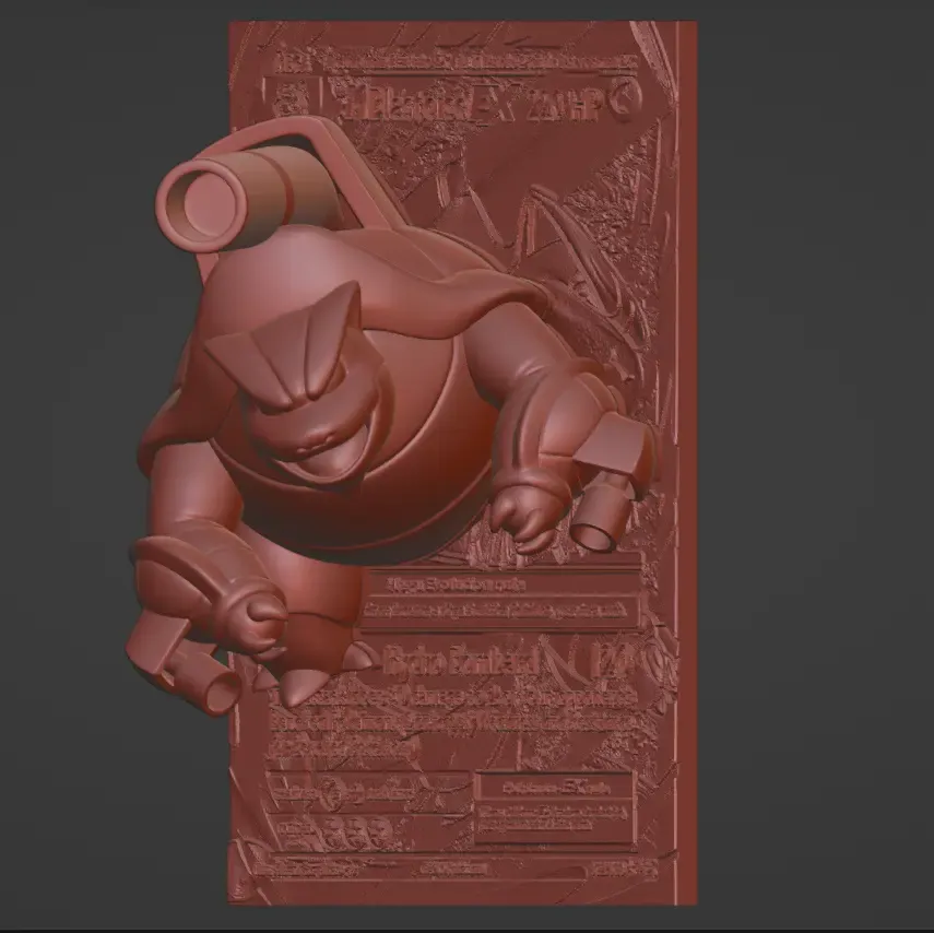 MEGA BLASTOISE EX 3D / 4D CARD - CUSTOM 3D PRINTING FILE 