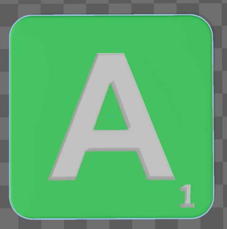 3D PRINTABLE SCRABBLE LETTERS .STL FILE - CUSTOM LARGE TILES