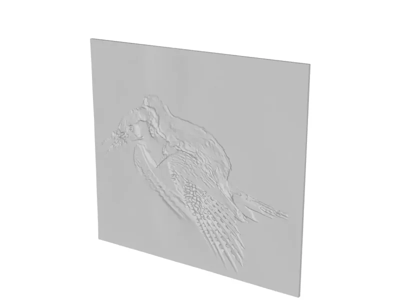 weasel riding a woodpecker lithophane 