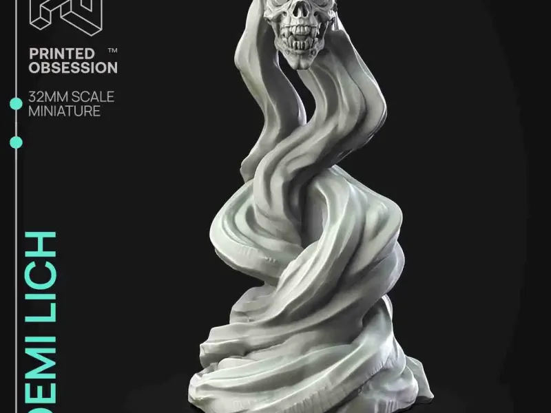 Demi Lich - Nekromant - PRESUPPORTED - 32mm Maßstab