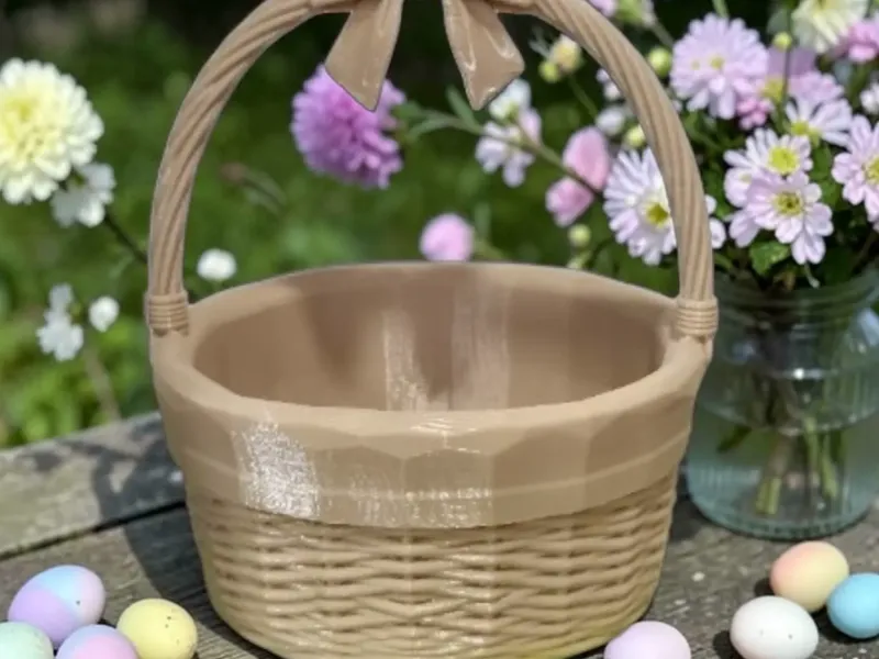 Cesto di Pasqua Elegante con Fiocco – Modello Stampabile in 3D