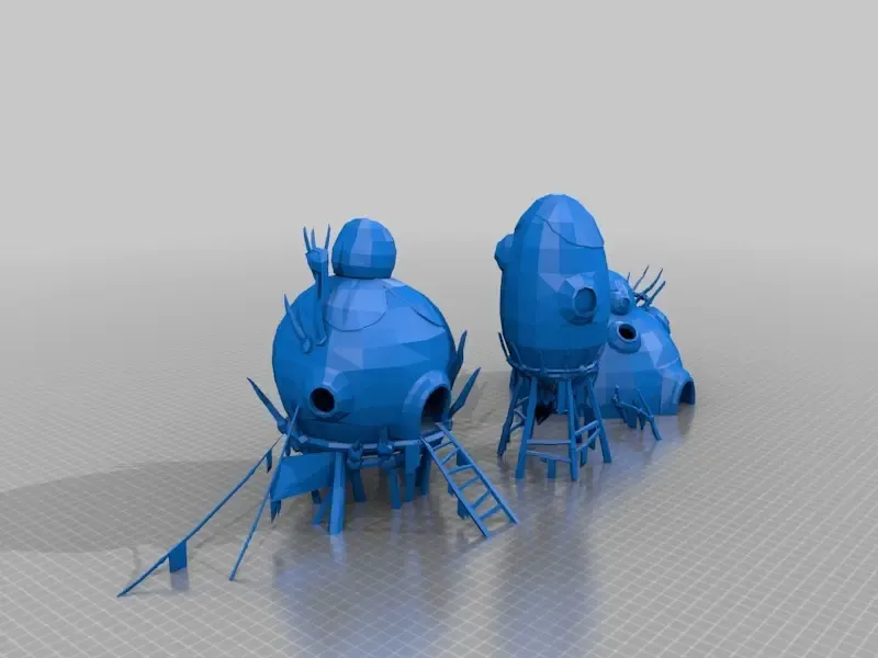 primitive houses - low poly