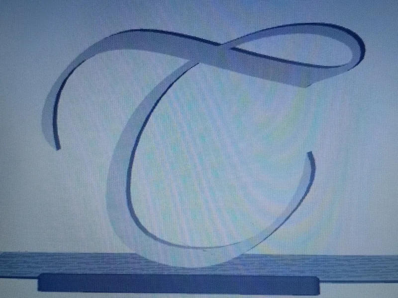 バイバルディ書体の大文字「T」