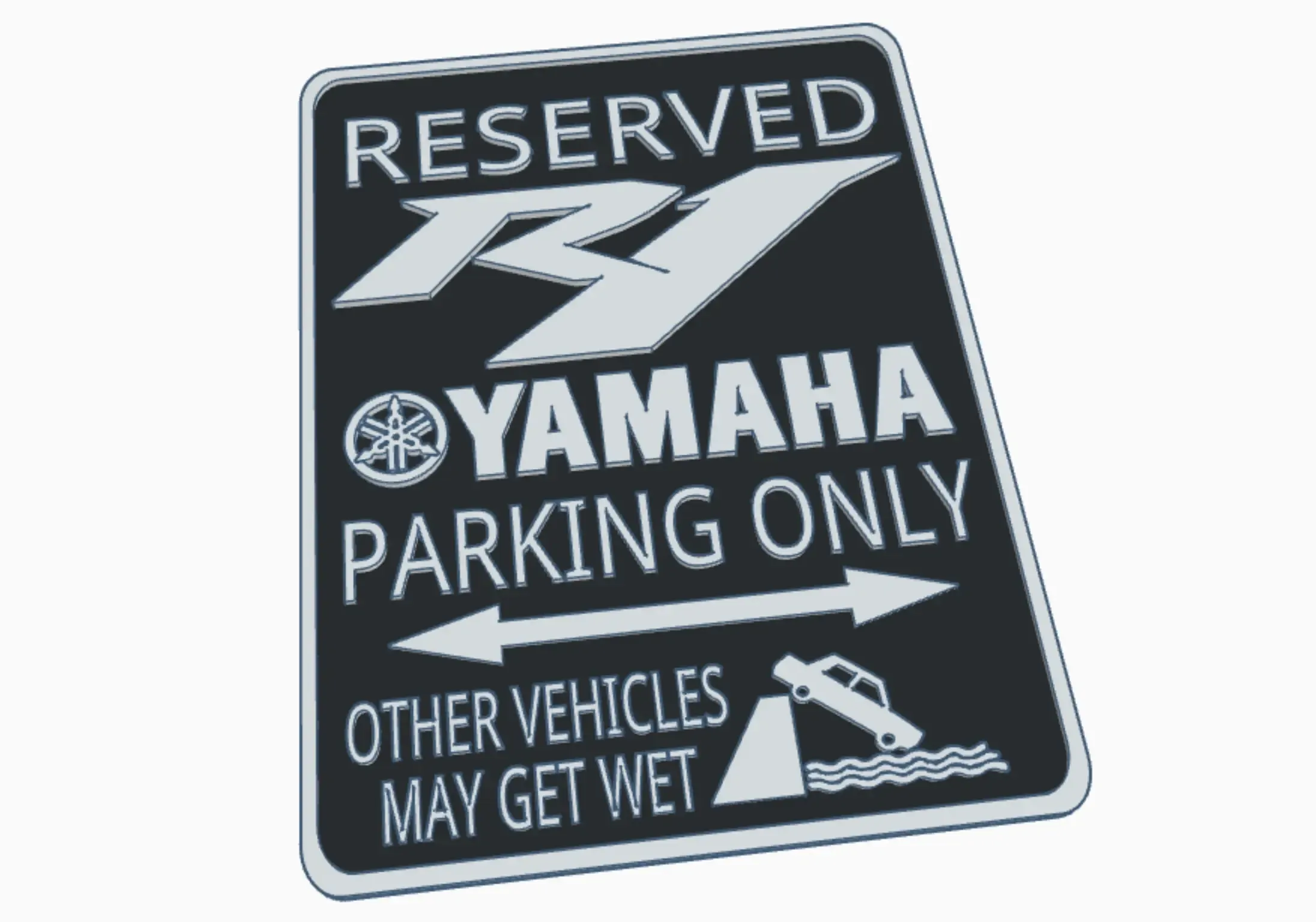 Yamaha Motorcycle YZF R1 Biker Parking Warning Sign