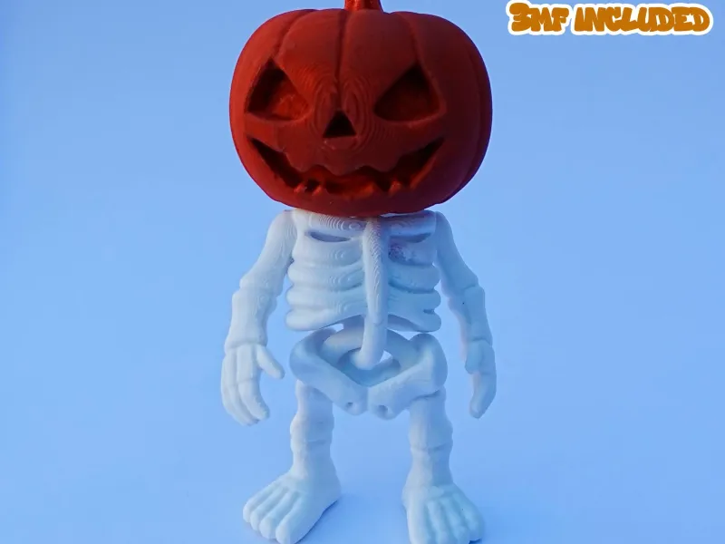 CUTE FLEXI PRINT-IN-PLACE Skeleton Pumpkin