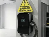 High Voltage Warning Sign (Easy Multicolor) On EV Charger-1