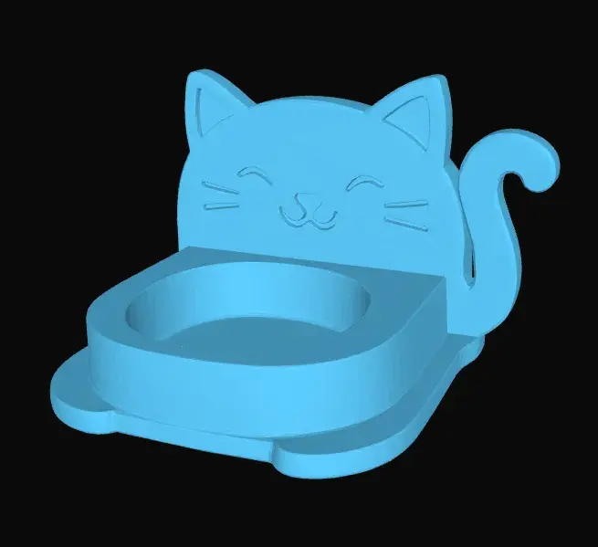 Cute Cat-Shaped Pet Food Bowl Holder