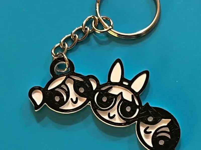 Keychain The Cartoon PowerPuff Girls