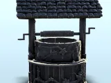 Wooden and stone well with vegetation (8) - miniatures warha-3
