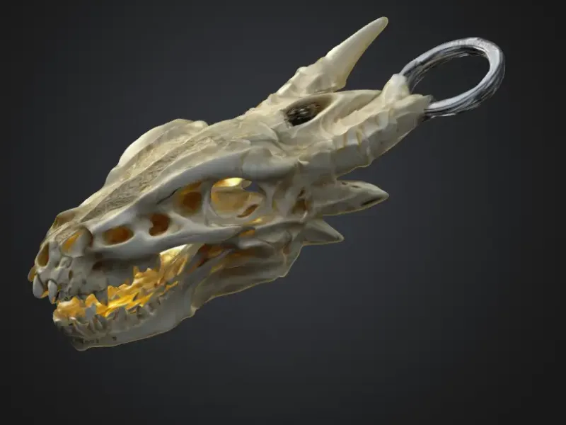 Dragon Skull Keychain #2