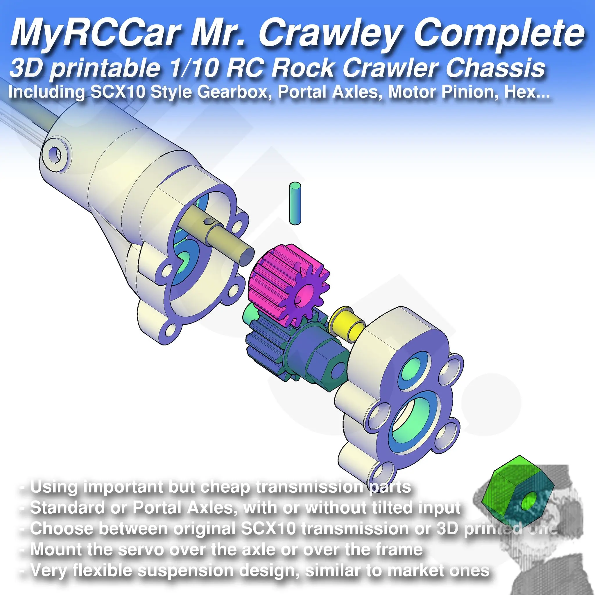 MyRCCar Mr. Crawley Complete. 1/10  RC Rock Crawler Chassis