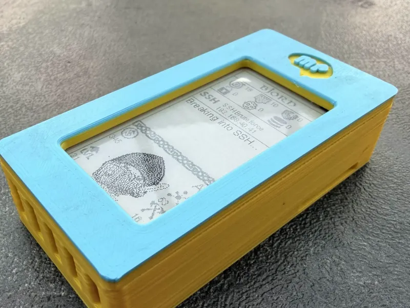 Case for Raspberry Pi Zero 2wh with 2.13" ePaper display.