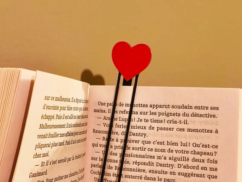 Marque page coeur