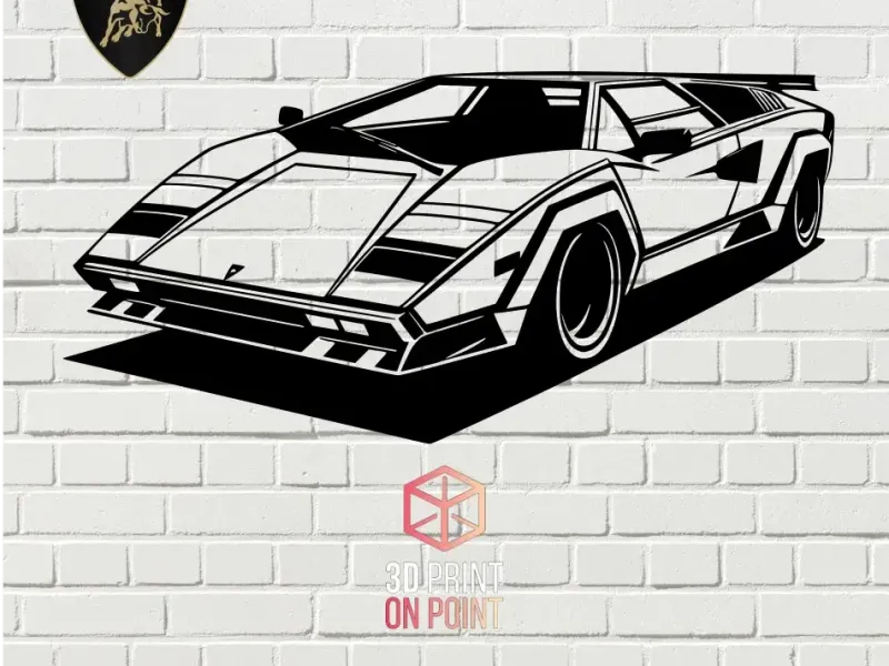 LAMBORGHINI COUNTACH - 2D WALL ART #2