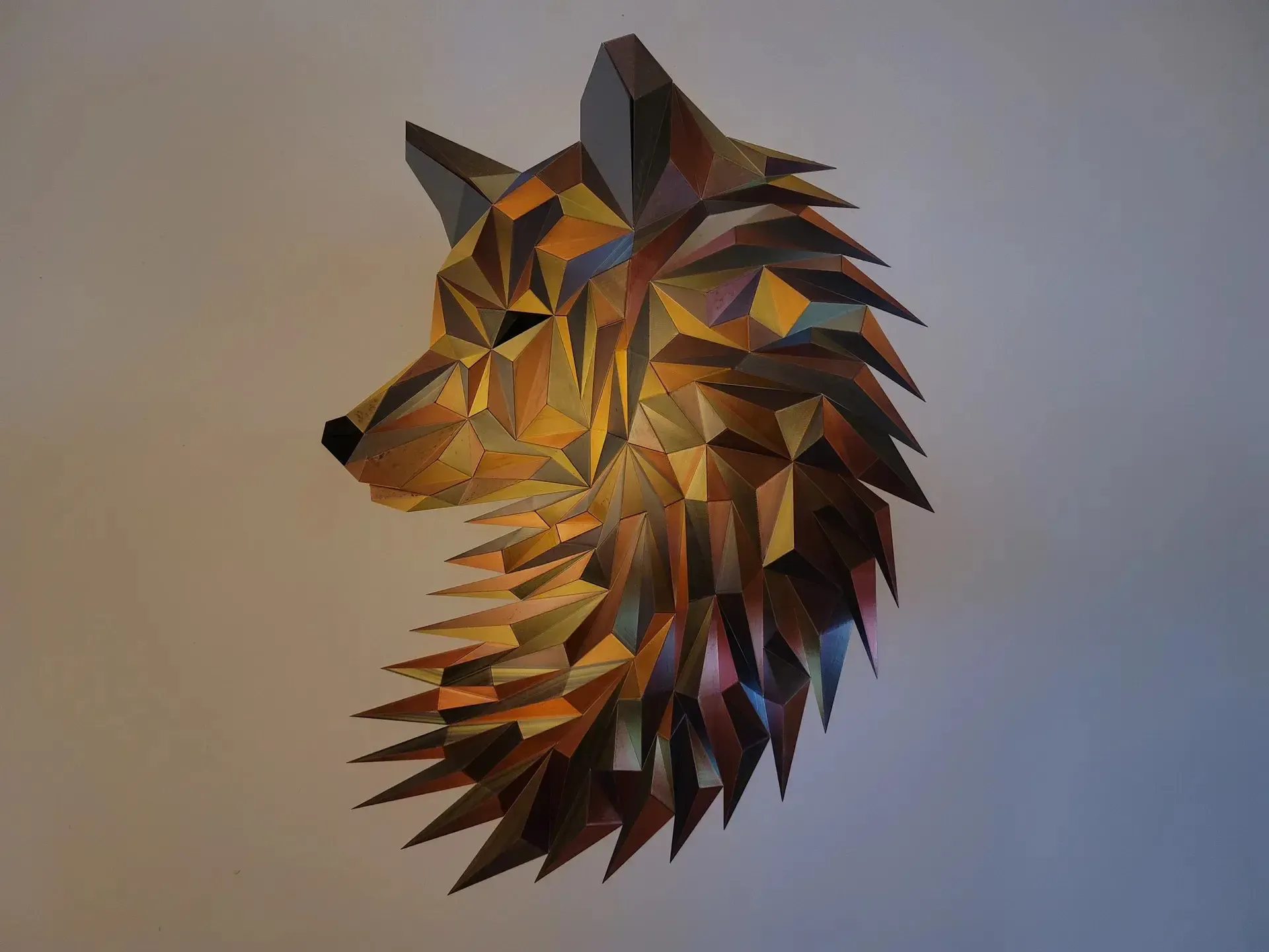 Geometric Wolf (fox) head wall art