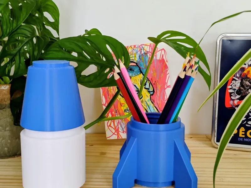 Screwable Modular Rocket Pencil Holder – Back to School Edit