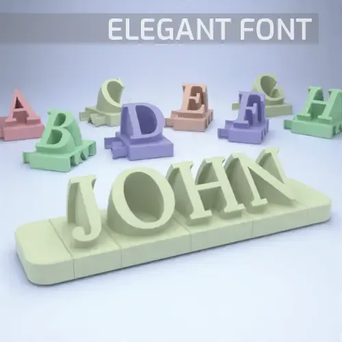 3D name from letters - Elegant Font