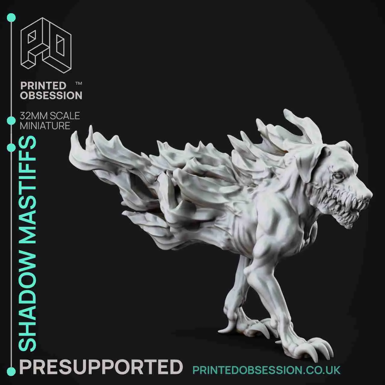Shadow Mastiffs- Faywild Vs Shadowfell-Presupported- 32mm sc