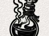 poison potion bottle skull wall art home decor-0