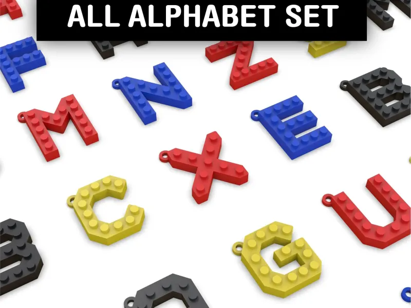 LEGO Keychain Set, Full Alphabet Letter Keychain Party Pack