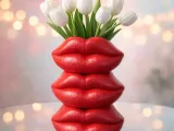 3D Lips Vase | Modern Face Embossed Lip Planter-6
