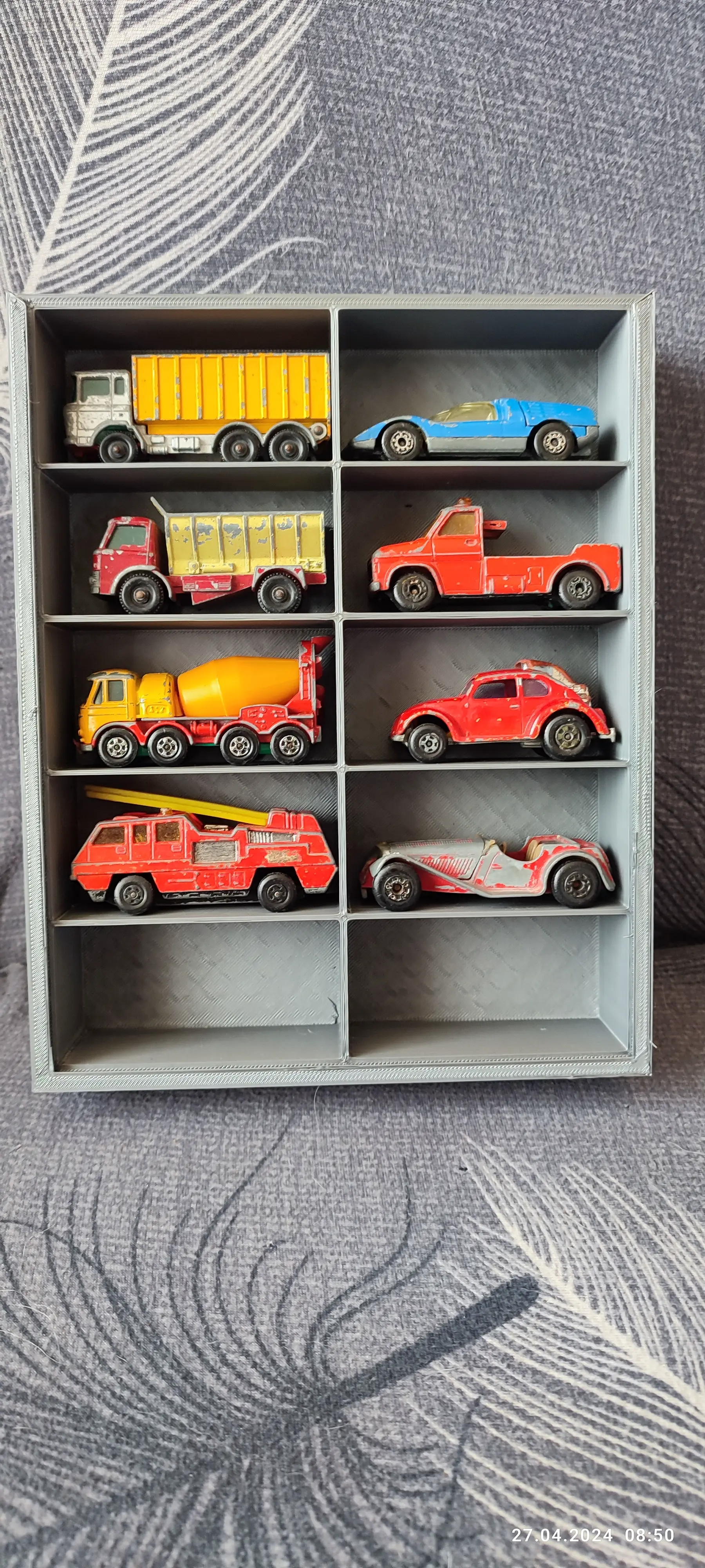 Toy Car Rack with grove for plexiglass