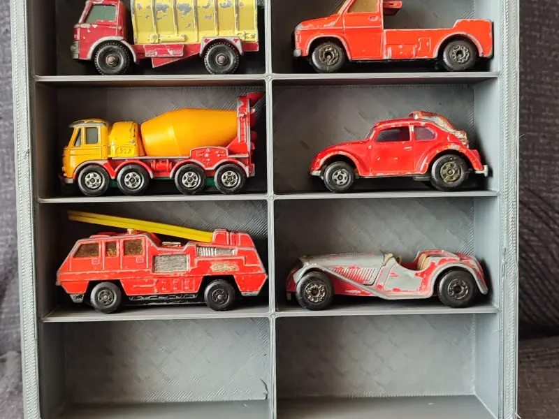 Toy Car Rack with grove for plexiglass, HotWheels, Matchbox