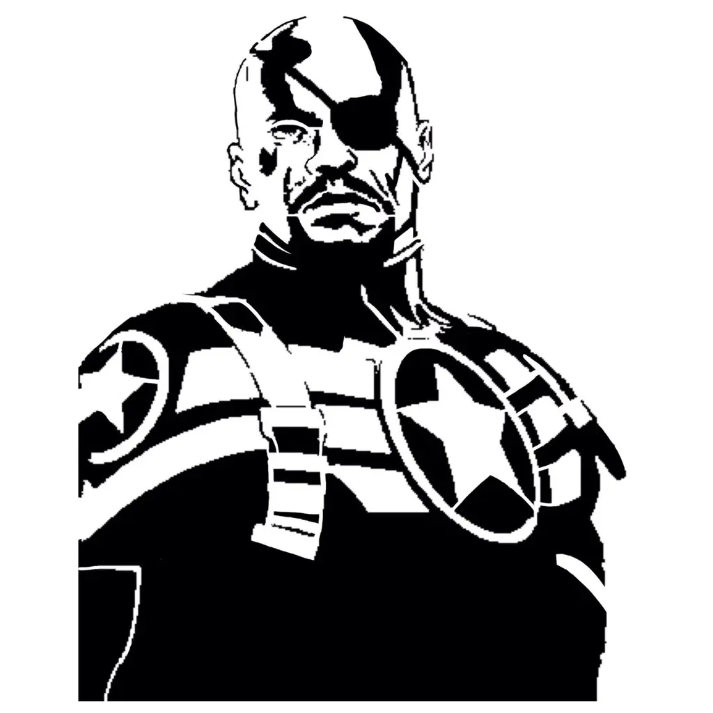 Nick Fury stencil