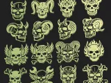 Demon Skull Tattoo Bundle | 16 Gothic Skull STL + SVG Design-4