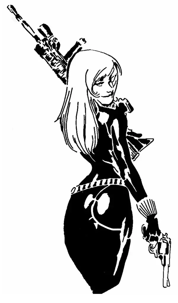 Black Widow stencil 3