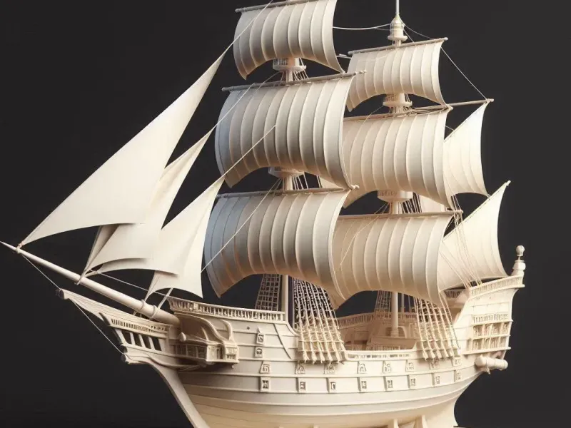 3780 Piratenschip met Kanonnen in Minimalistische Stijl STL