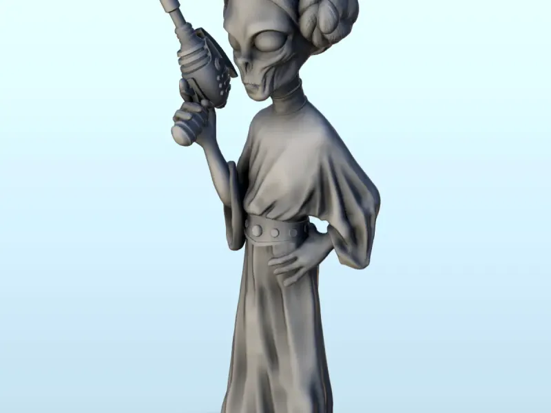 Alien Princess Leia with laser gun (19) (+ pre-supported ver