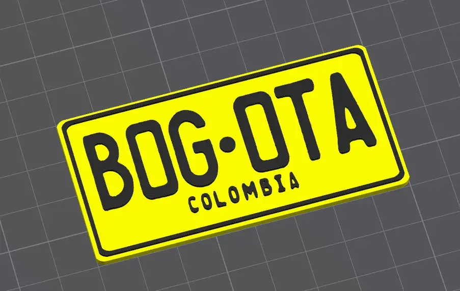 Bogotá car plate magnet - imán placa bogotá