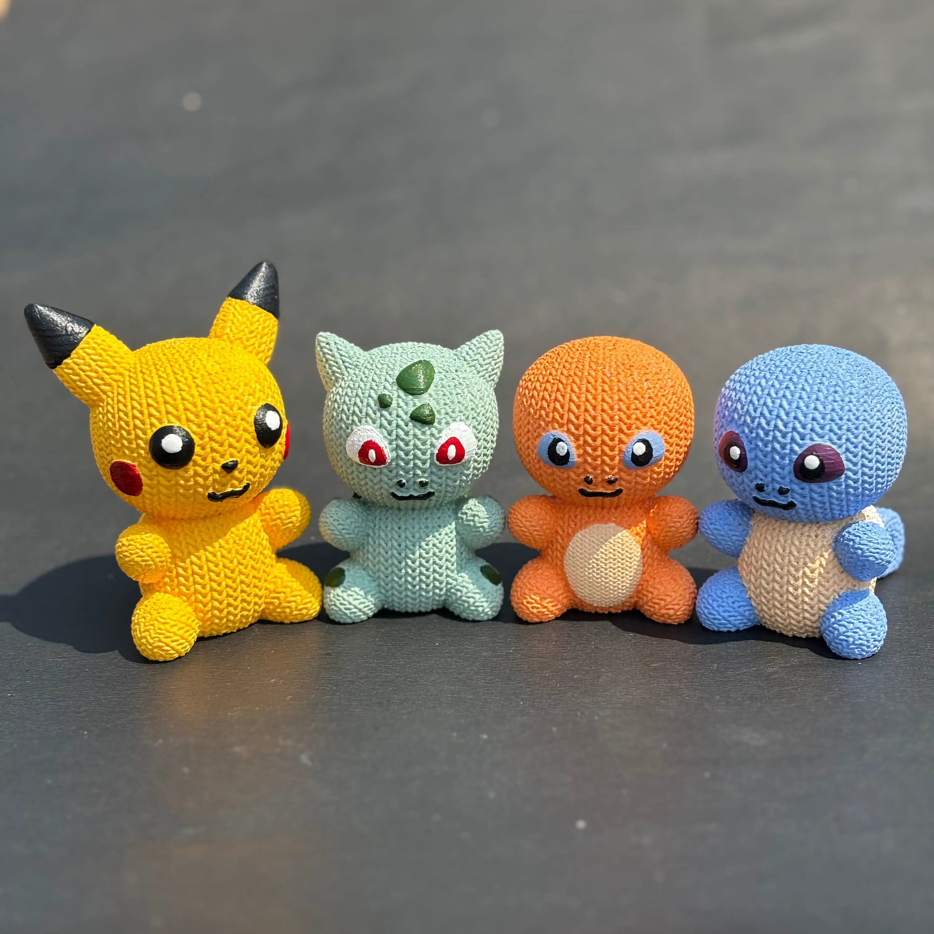 KNITTED POKEMONS (PIKACHU, BULBASAUR, CHARMANDER, SQUIRTLE)