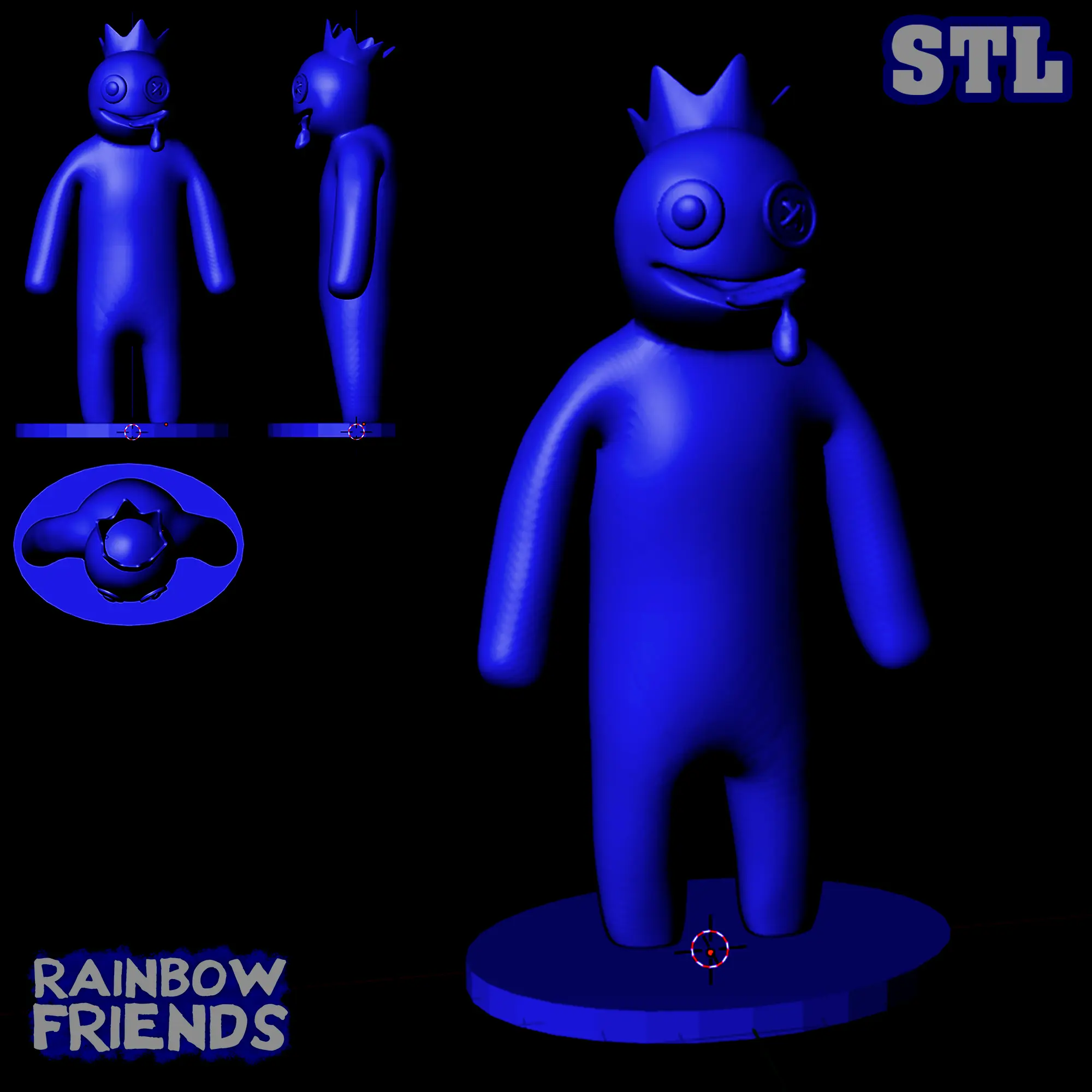 BLUE FROM RAINBOW FRIENDS - ROBLOX. TWO STL MODEL.