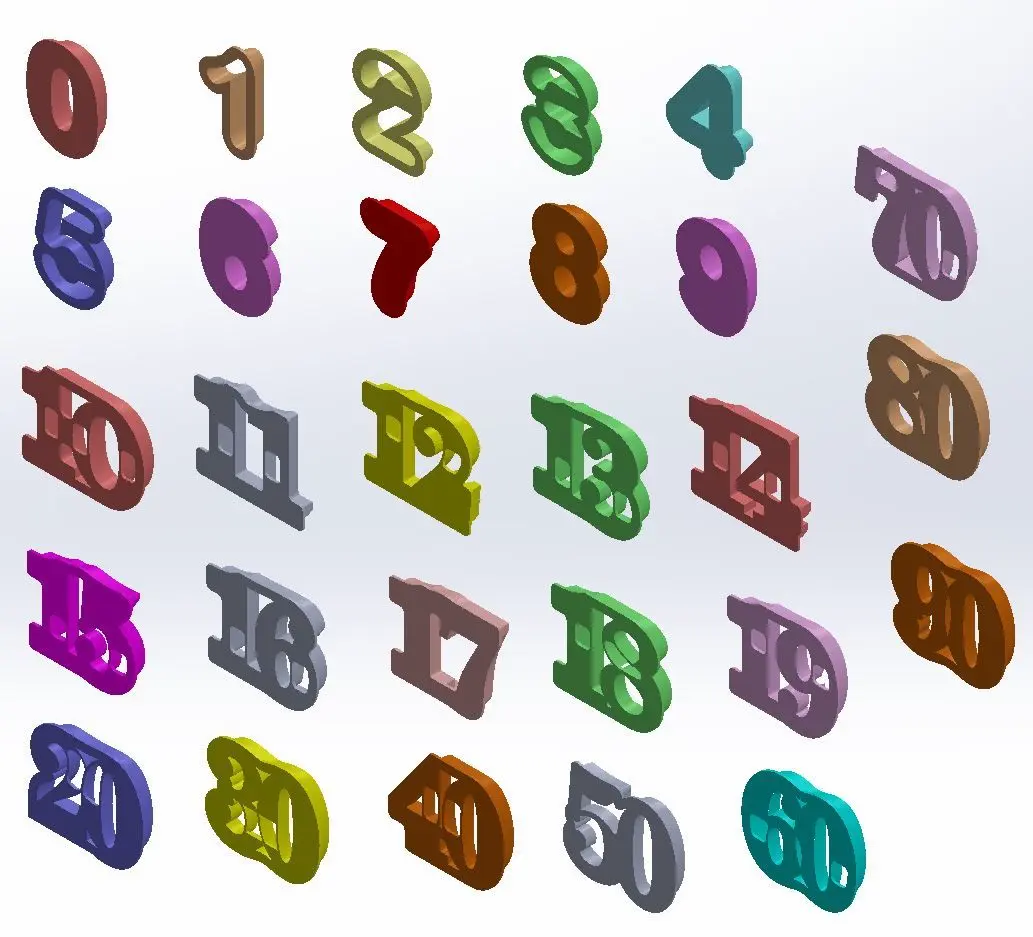 Cookie Cutters Numbers Bundle 0-90